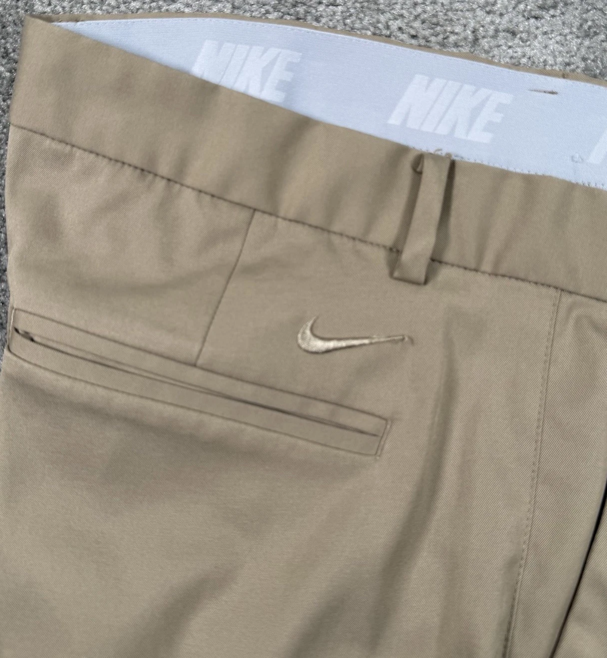 Pantalone Nike Golf Uomo Standard Fit Flat Front Dri Fit Beige 36x30 Chino Atletico