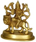Durga Statue Handmade Brass Adi Shakti Maa Ambe Figure Sherawali Figurine Idol