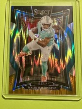 2024 Panini Select Concourse Malik Washington #71 Yellow & Black Shock Prizm(RC)