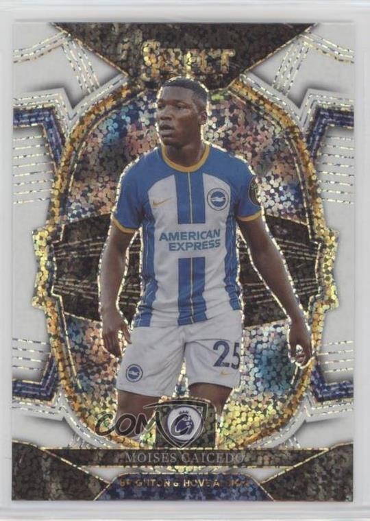 2022 Select Premier League Terrace White Sparkle Prizm Moises Caicedo Rookie RC