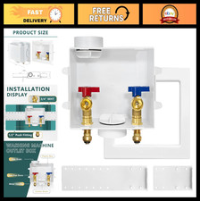 Washing Machine Outlet Box, 1/2" Push-Fit Inlet, 3/4" MHT Outlet, Center/Side Dr