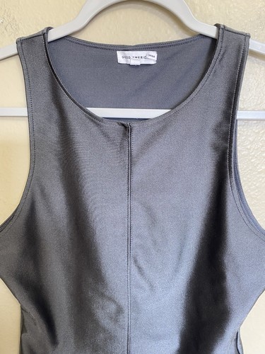 Good American Women’s Compression Shine Bodysuit Charcoal Sleeveless SZ 3 Large - Picture 2 of 8