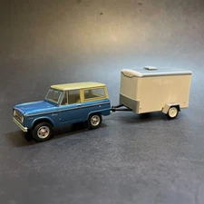 1967 Ford Bronco with Small Cargo Trailer *Brittany Blue* 1/64 Premium Diecast