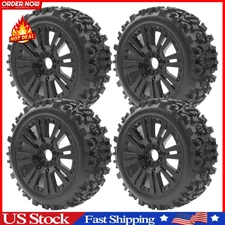 1/8 RC Buggy Tires 17mm Hex Wheels Rims & Rubber Tires with Arrma Typhon 6S 3