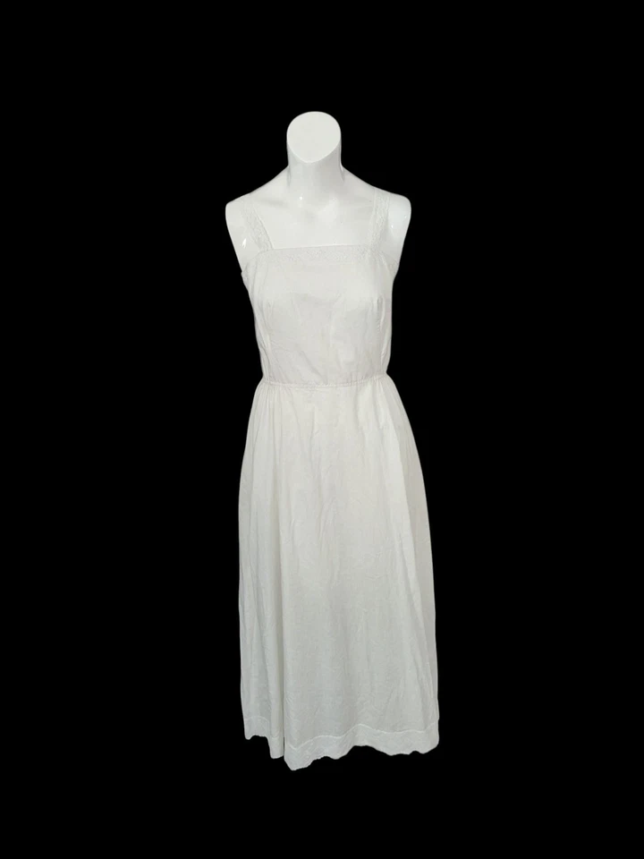 Maxi Vestido Vintage Años 60/70 Encaje Talla S Pradera Lechera Cottagecore Con Slip Foto 2 de 4