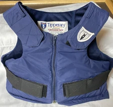 Tipperary Equestrian Safety Padded Vest Phoenix Blue Adjustable Great Cond. YXS