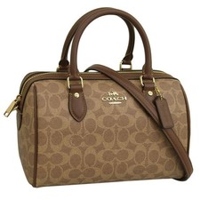 Coach Outlet Rowan Satchel Bag Signature Canvas CV961 IMXHE Tan/Brown