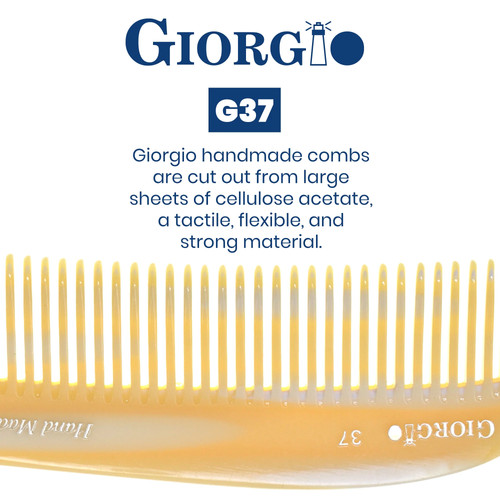 Peine desenredador de dientes anchos hecho a mano de 7,75" con mango - Imagen 3 de 5