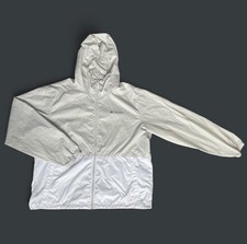 Columbia Rain Jacket Men  s XL Windbreaker Shell White/Gray Hooded Flash Forward