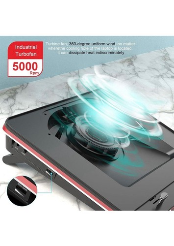 IETS GT500 Powerful Turbo-Fan 5000 RPM Laptop Cooling Pad Cooler Gaming USB - Afbeelding 2 van 8