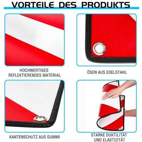 Warnschild reflektierend Warnschild rot weiß reflektierend eckig Alarm - Bild 6 von 12