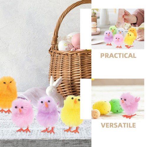 12 Pcs Stuffed Toy Chick Baby Miniature Holiday Chicken Ornament - Picture 10 of 12