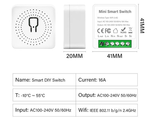Smart WiFi Switch Switch For EU/UK Wall Switch Boxes Smart WiFi Switch White 16A - Picture 12 of 12