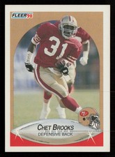 Chet Brooks 1990 Fleer #2 RC Rookie San Francisco 49ers