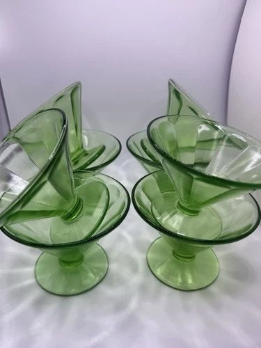 Uranium Ice cream Glass Cups Set Of 8