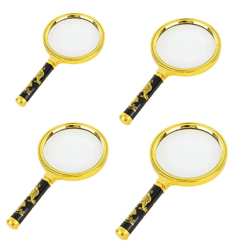 Gold Handheld Magnifier Magnifying Glass Lens Loupe Reading Jewelr 5X7X8X10X - Picture 1 of 9
