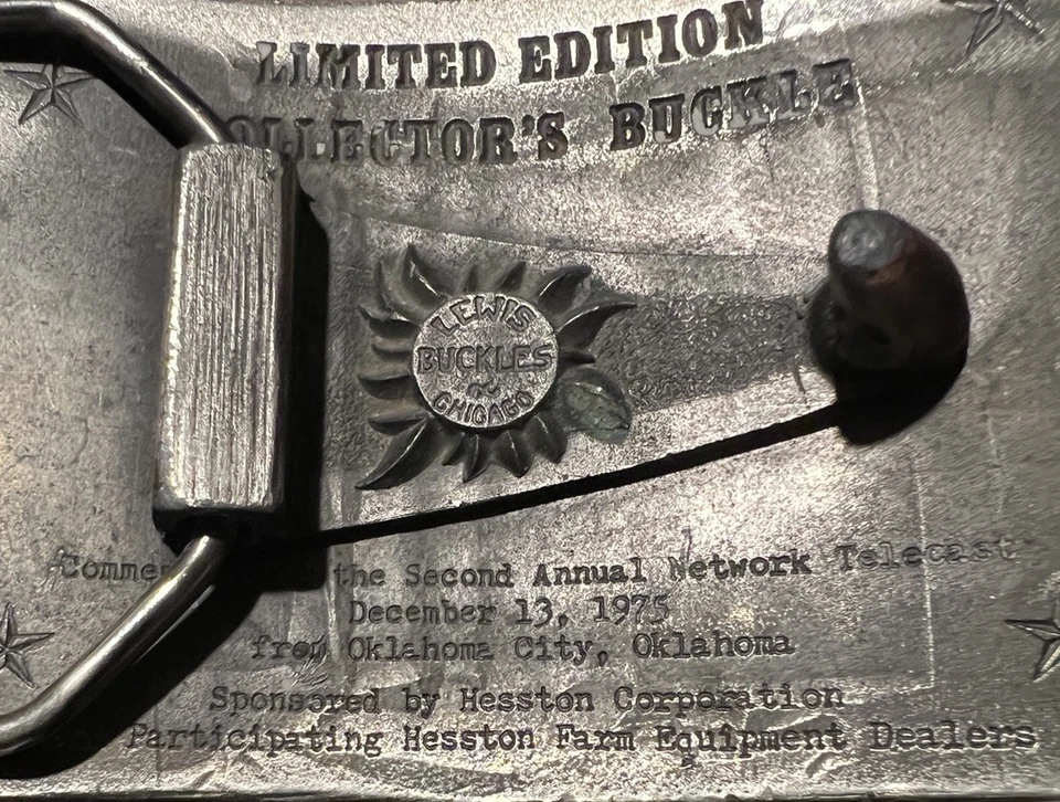 Пряжка ковбойская взрослая National Finals Rodeo Hesston 1975 NFR, винтажная Оклахома OKC - Изображение 3 из 3