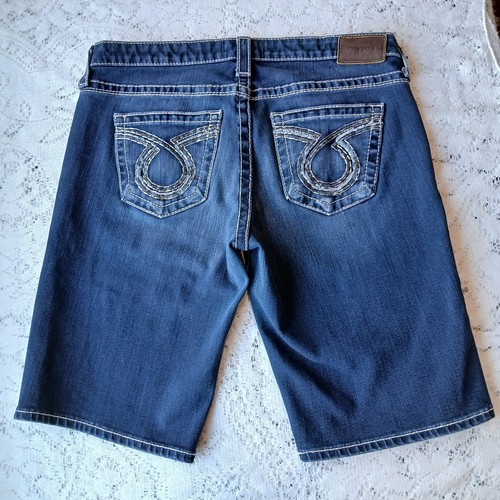 BIG STAR Shorts Maddie Womens Size 30 (34) Low Rise Denim Blue Jean Embroidered - Picture 8 of 20