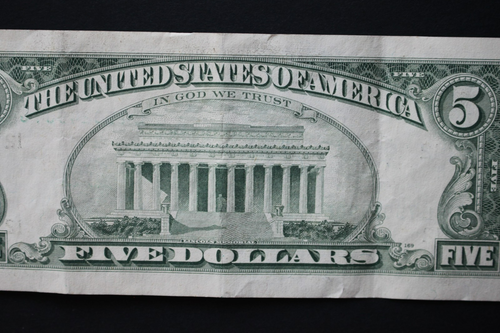 1988 A $5 San Francisco Federal Reserve Note/F-1980L/average circ/FREE SHIPPING! - Picture 7 of 8