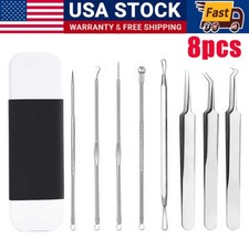 8 Pcs Stainless Steel Blackhead Remover Pimple Extractor Tool Kit