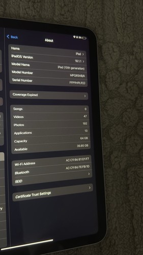 iPad 10TH Gen 64GB - Zdjęcie 4 z 4