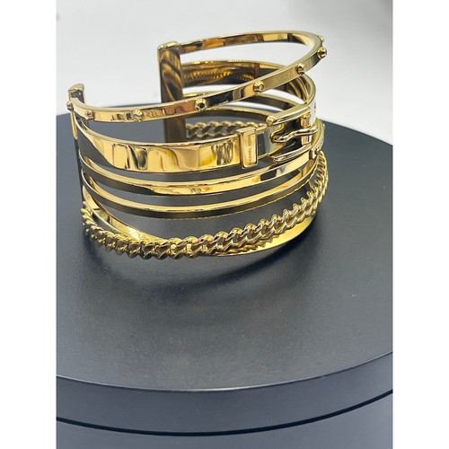 Michael Kors Heritage Astor Collection Frozen Open Layered Stacked Cuff Armband - Bild 3 von 10