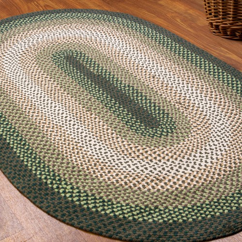 Alfombra trenzada verde con encanto para salas de estar y dormitorio de granja - Imagen 5 de 19