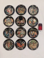 Set of 12 Bradex Tianex Russian Legend Fairy Tale Series Plates, Great Condition