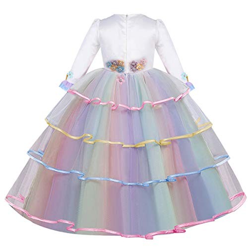 Einhorn Kostüm für Mädchen Geburtstag Festzug Party Kleid 8-9 Jahre bunt - Bild 3 von 5