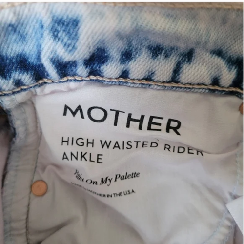 MOTHER Neu mit Etikett High-Rise Rider Ankle Jeans rosa blau Größe 24 - Bild 3 von 6