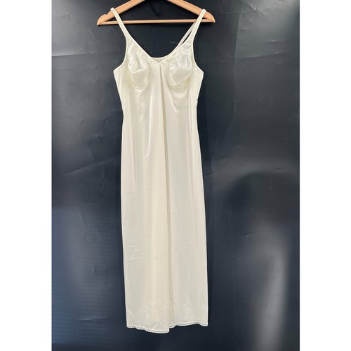 Vanity Fair Full Slip Kleid elfenbein 100% Nylon Nachthemd Pin-Up 38 32"/44 - Bild 1 von 10