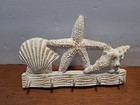 Whitewash Shells Hook Wall Décor Ocean Starfish Shells White Shabby Chic 5 Hooks