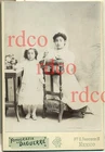 Retrato de dos niñas en su 1a comunión, Daguerre photo, 1906 Mexico Cabinet Card