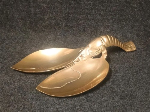 Großer Hummer Bronze Messing Schale leer Tasche Aperitif 70er Vintage Dekoration - Bild 14 von 16
