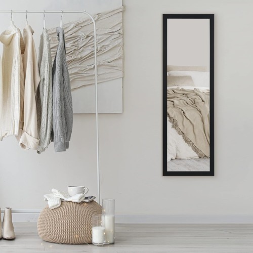 Home Selections Specchio da Parete Nero Lunghezza Completa 110x35cm Cornice Legno - Foto 4 di 8