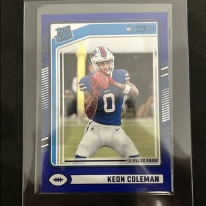 2024 Panini Donruss - Rated Rookie Keon Coleman #358 (RC) Blue Press Proof Bills