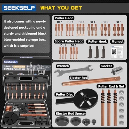 Blind Hole Bearing Puller Kit, 36 in 1 Inner Outer Bearing Separator Set - Afbeelding 5 van 6