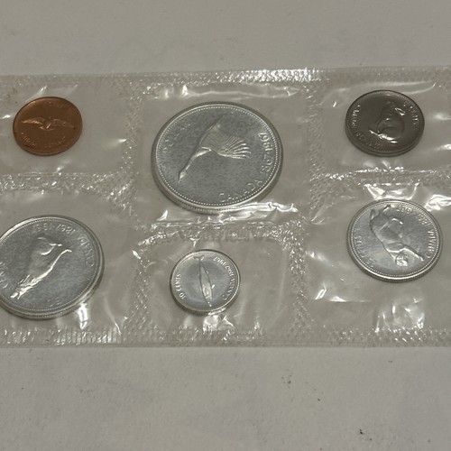 1967 Kanada bankfrisch Silber 6 Kursmünzensatz Royal Canadian Mint Set ohne Umschlag