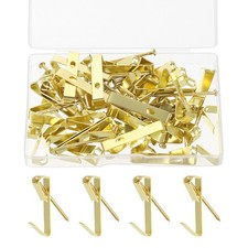60 Pcs Picture Hangers, 50lb Picture Hooks 30 Hangers  30 Nails , Gold