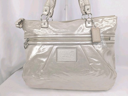 Neu mit Etikett SELTEN COACH POPPY *defekt* große Beuteltasche champagner metallic gold #H1281-F20441 - Bild 2 von 20