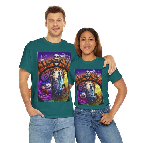 Burton's Universe Unisex Cotton Tee Halloween T-Shirt Nightmare Before Christmas - Picture 14 of 26