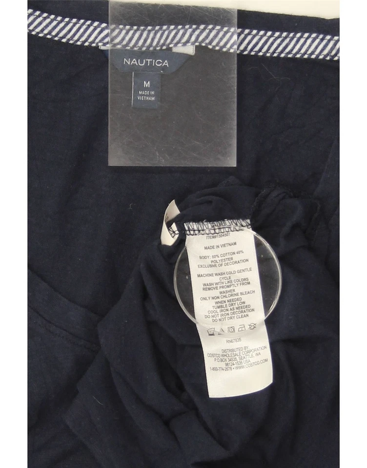NAUTICA Womens Vest Top UK 14 Medium Navy Blue Cotton DQ37 — 第 3/3 张图片
