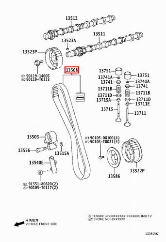 Genuine Hilux KUN36 KUN35 KUN26 KUN25 KUN16 KUN15 KUN10 2KD 1KD Timing Belt - Picture 10 of 19