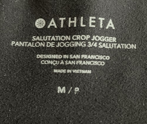 Athleta Salutation Women’s Black High Rise Crop 3/4 Jogger Women's Size MP - Picture 4 of 6