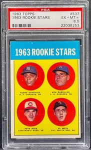1963 Topps Rookie Stars Pete Rose Vintage High #537 Hit King RC PSA 6.5 EX-MT+
