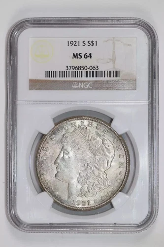 1921-S MORGAN DOLLAR NGC MS64
