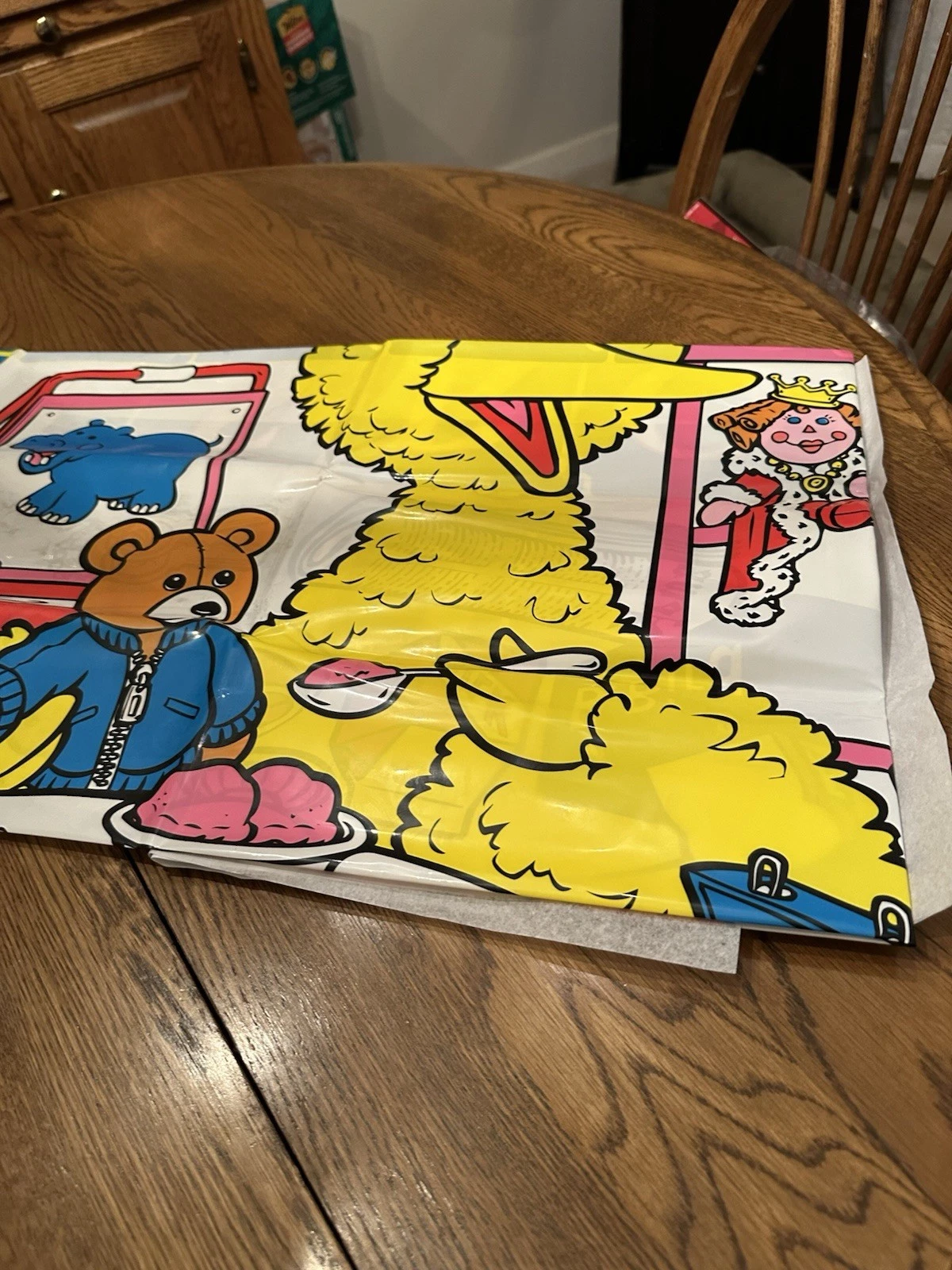 Vintage Sesame Street Alphabet Baby Vinyl Floor Play Mat Big Bird ABC