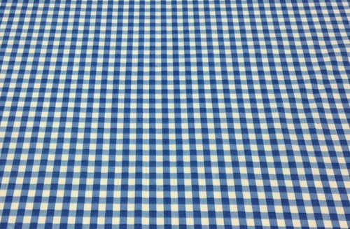 ESPECTRO CABINA AZUL Y CREMA CUADROS RAYAS MUEBLES TELA POR YARDA 54" ANCHO - Imagen 1 de 5