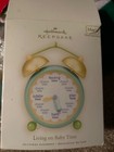 2008 HALLMARK Keepsake Ornament LIVING ON BABY TIME Clock Windup Sound & Motion