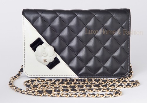 CHANEL Black Quilted Lambskin White Camellia Wallet on a Chain (WOC) - NWT - Picture 3 of 7